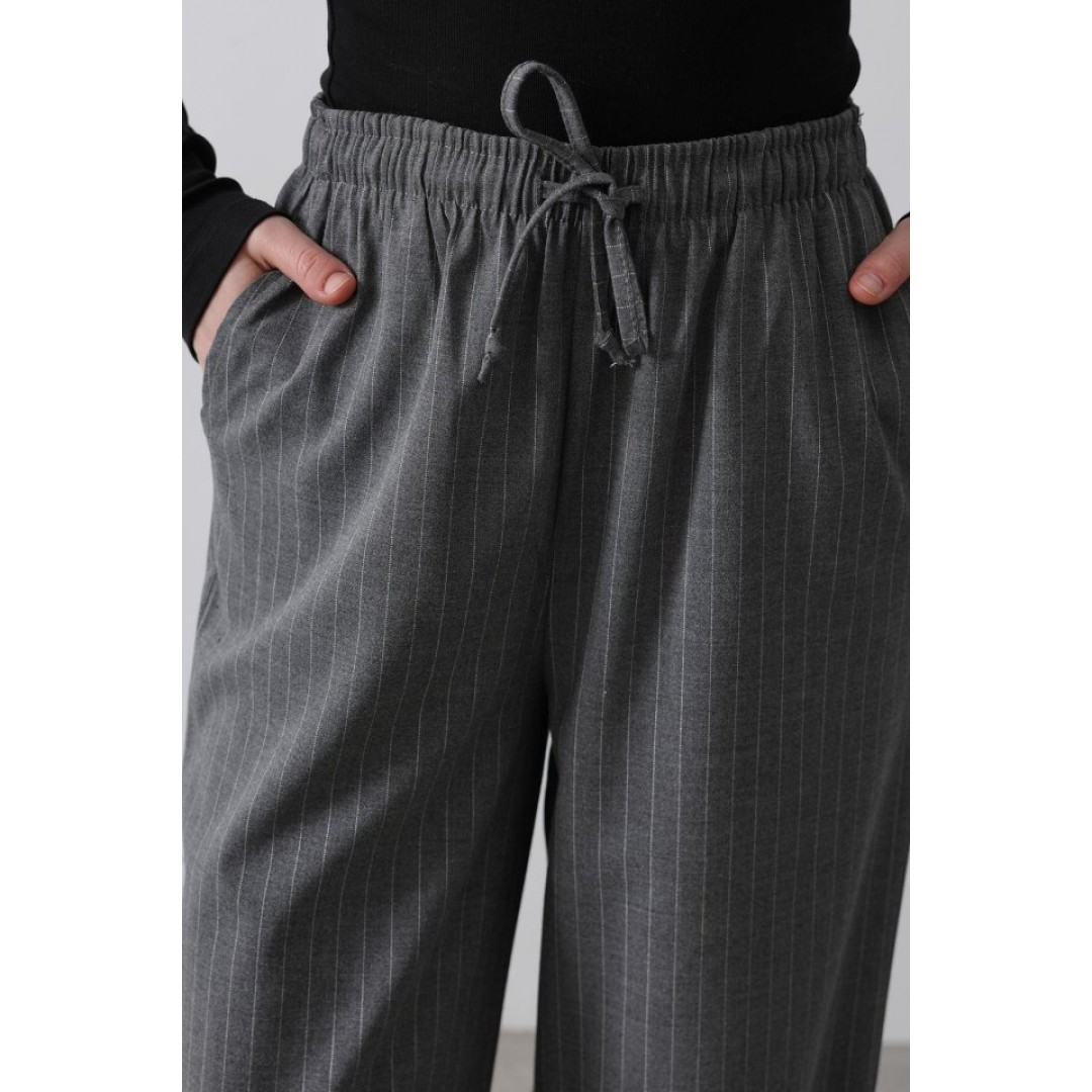 Beli Lastikli Bol Paça Pantolon - Antrasit 154075 Beli Lastikli Bol Paça Pantolon - Antrasit 154075