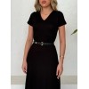 Kadın Kısa Kollu V Yaka Maxi Boy Elbise 124 Cm - 155121 Kadın Kısa Kollu V Yaka Maxi Boy Elbise 124 Cm - 155121