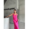JAKARLI ASKILI SATEN ELBİSE ASİMETRİK - Pembe - 151888 JAKARLI ASKILI SATEN ELBİSE ASİMETRİK - Pembe - 151888
