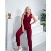 Kadın V Yaka Gipe Detay Kolsuz Yelek Ve Yüksek Bel Kısa Paça Pantolon Ikili Takım - 147922 Kadın V Yaka Gipe Detay Kolsuz Yelek Ve Yüksek Bel Kısa Paça Pantolon Ikili Takım - 147922
