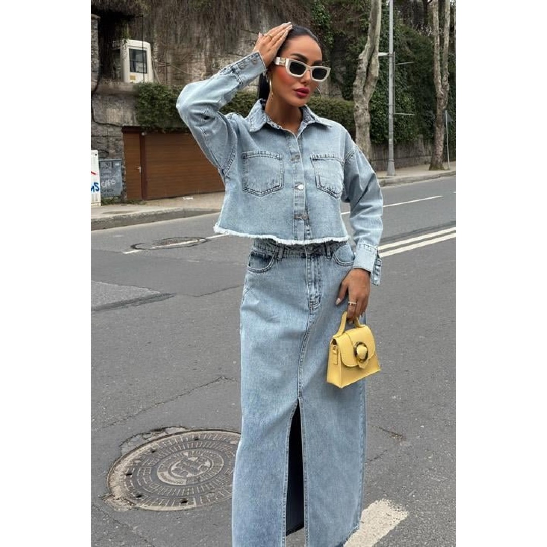 Veronika Yırtmaçlı Denim Takım 9913 155028 Veronika Yırtmaçlı Denim Takım 9913 155028