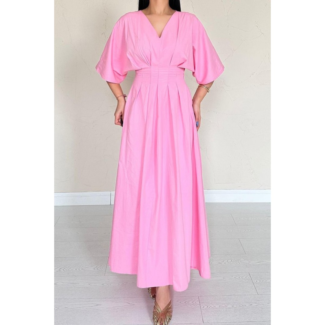 Pembe Pileli Uzun Elbise 154635 Pembe Pileli Uzun Elbise 154635