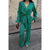 SATEN KRUVAZE BAĞLAMALI BLUZ- PANTOLON TAKIM - Yeşil 153591 SATEN KRUVAZE BAĞLAMALI BLUZ- PANTOLON TAKIM - Yeşil 153591