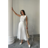 KETEN KOLSUZ BLUZ - MAXİ ETEK TAKIM - Beyaz 161853 KETEN KOLSUZ BLUZ - MAXİ ETEK TAKIM - Beyaz 161853