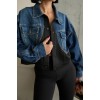 Siyah Denim Scuba Garnili Ceket - 153990