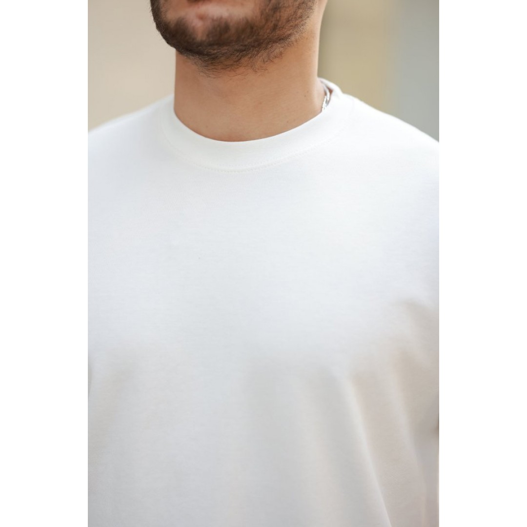 Erkek Basic Oversize Double Face Kumaş Kısa Kollu Tshirt 159144