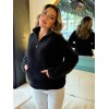 Kadın Uzun Kollu önden Fermuarlı Cepli Peluş Sweat - 136255 Kadın Uzun Kollu önden Fermuarlı Cepli Peluş Sweat - 136255