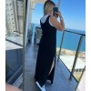 Kadın Yırtmaç Detaylı Viskon Kumaş Maxi Boy Cepli Iç Dahil Ikili Elbise - 122630 Kadın Yırtmaç Detaylı Viskon Kumaş Maxi Boy Cepli Iç Dahil Ikili Elbise - 122630