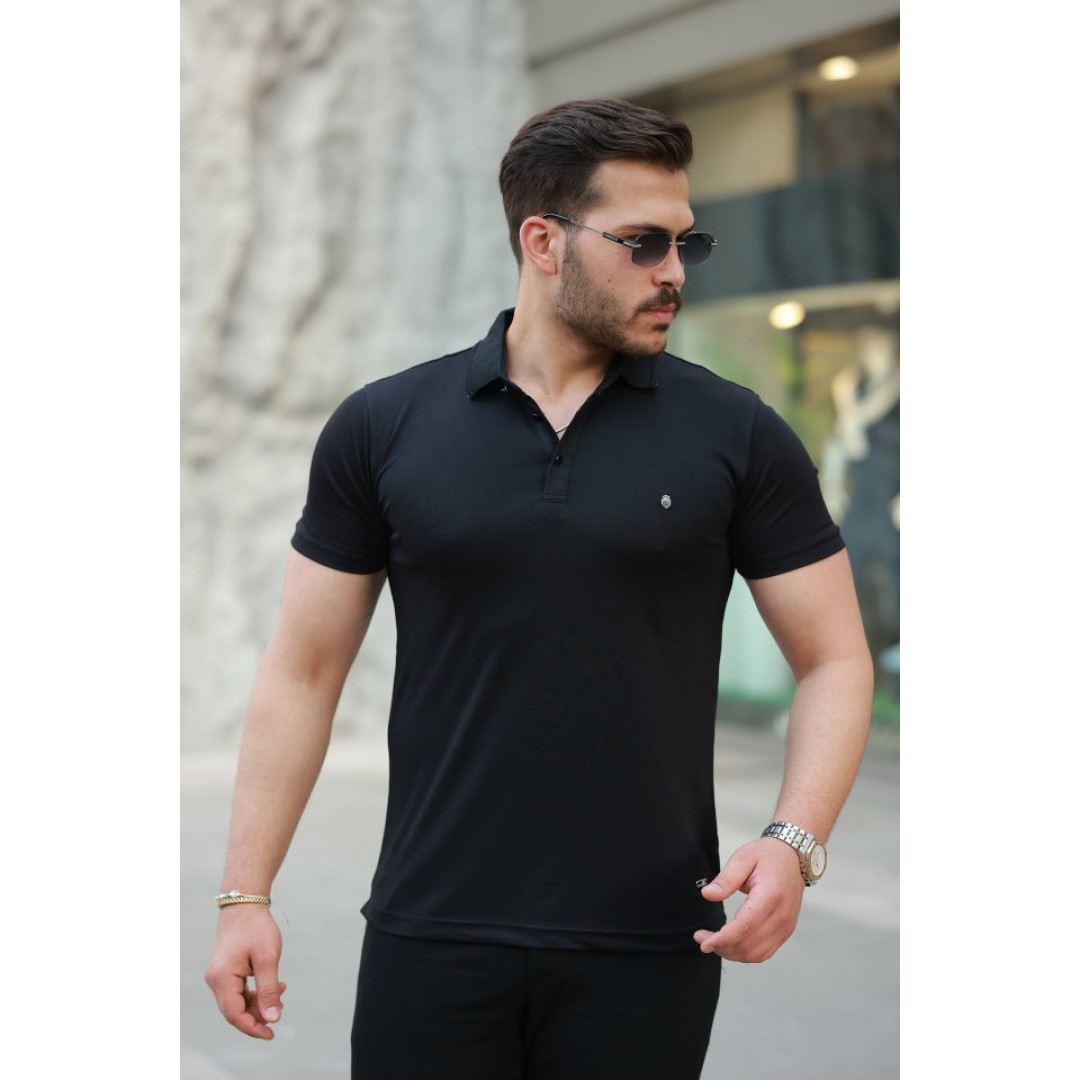Erkek Yakalı Arma Detaylı Kısa Kollu Tişört 163463 Erkek Yakalı Arma Detaylı Kısa Kollu Tişört 163463