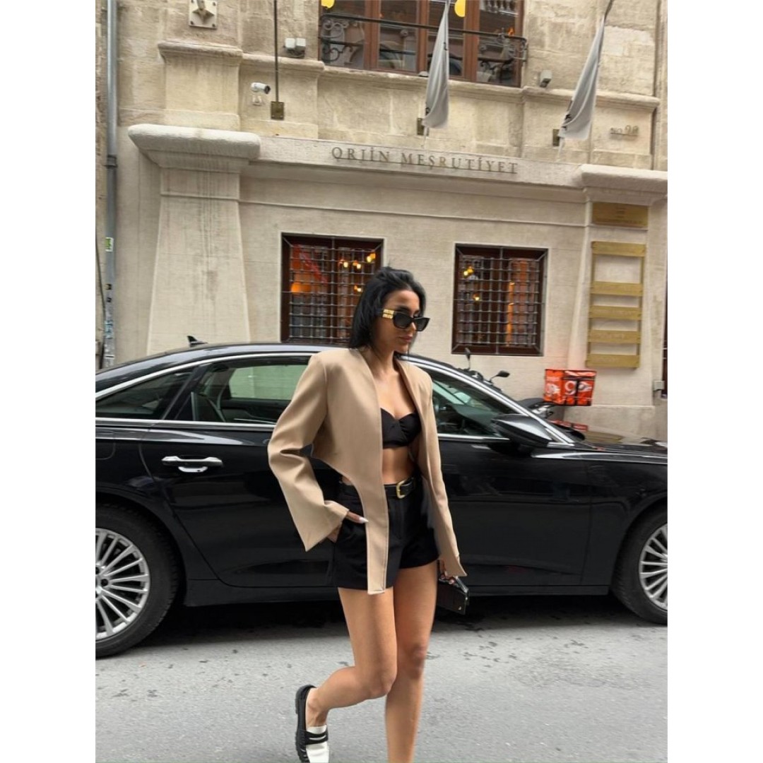 CROP CEKET BAĞLAMA KUYRUKLU - Bej - 150743 CROP CEKET BAĞLAMA KUYRUKLU - Bej - 150743