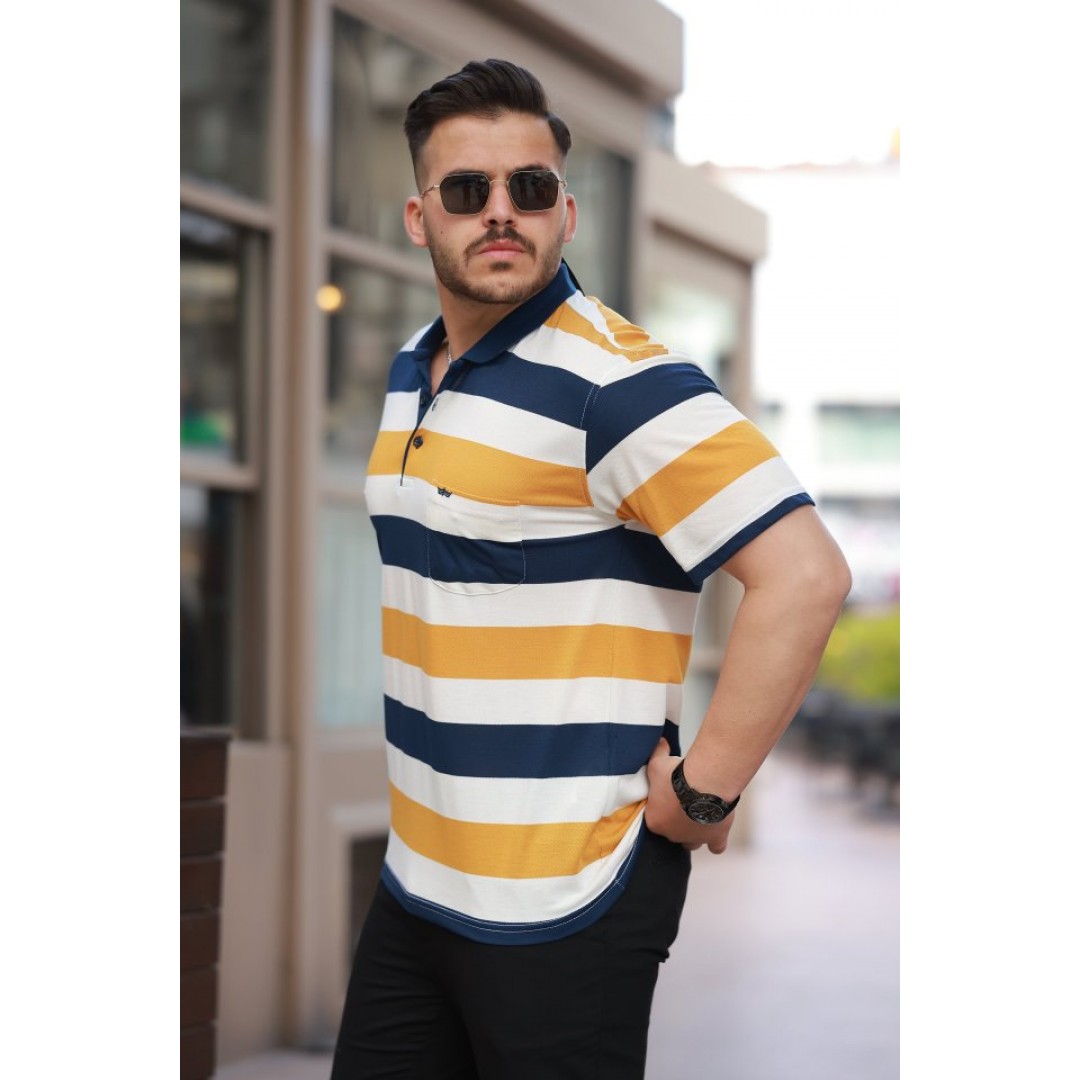 Erkek Yakalı çok Renkli Kısa Kollu T-shirt 160894 Erkek Yakalı çok Renkli Kısa Kollu T-shirt 160894