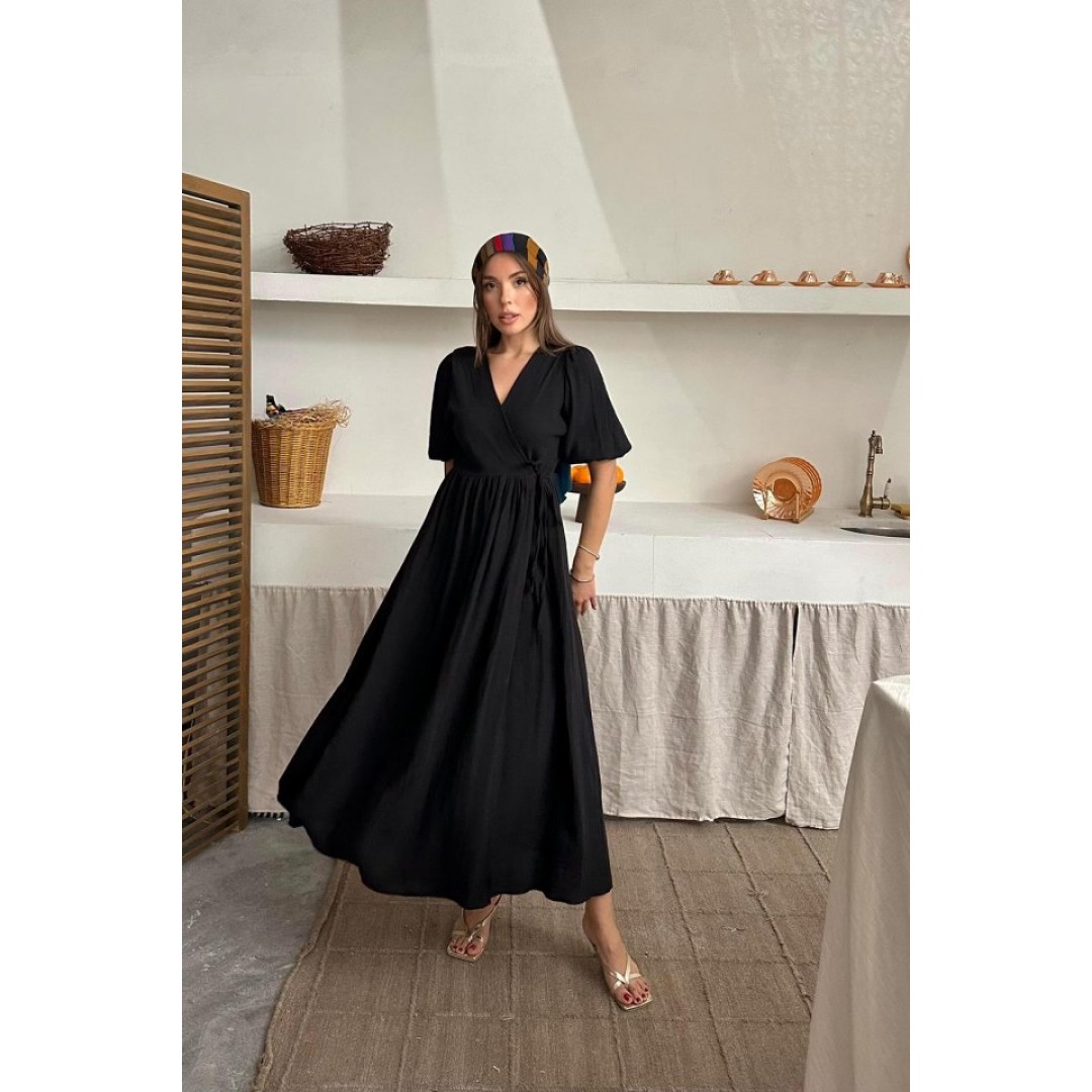 Siyah Müslin Uzun Elbise 158260 Siyah Müslin Uzun Elbise 158260