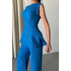 JAKAR KETEN KOLSUZ BLUZ-PANTOLON TK - Mavi 154162 JAKAR KETEN KOLSUZ BLUZ-PANTOLON TK - Mavi 154162
