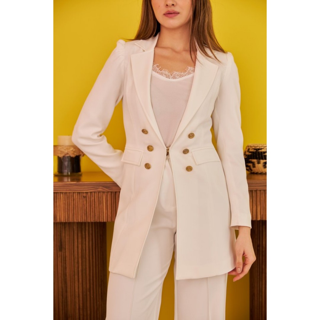 Ekru Blazer Düğmeli Ceket 151226