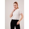 Fitilli Kısa Kollu Parlak Beyaz Bluz 149585 Fitilli Kısa Kollu Parlak Beyaz Bluz 149585