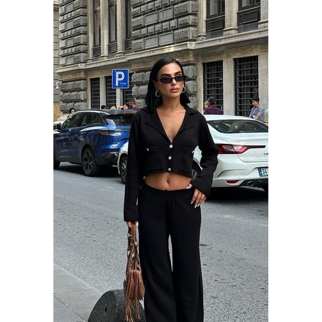 Nancy Kruveze Yaka Crop Takım 9954 - 25 155858 Nancy Kruveze Yaka Crop Takım 9954 - 25 155858
