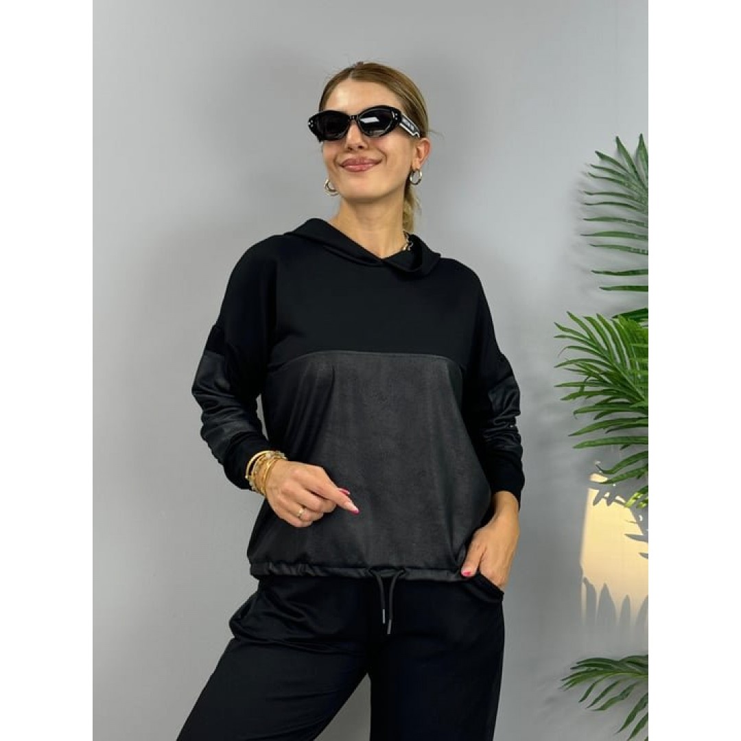 Kadın Uzun Kollu Kapüşonlu Oversize Sweat Ve Pantolon Ikili Takım 127796 Kadın Uzun Kollu Kapüşonlu Oversize Sweat Ve Pantolon Ikili Takım 127796