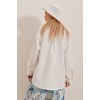 Kadın Keten Kumaş Oversize Gömlek - 159581 Kadın Keten Kumaş Oversize Gömlek - 159581