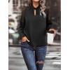 Kadın Uzun Kollu Anahtar Deliği Yaka Reglan Kol Dantel Detaylı Ithal Krep Bluz - 142444 Kadın Uzun Kollu Anahtar Deliği Yaka Reglan Kol Dantel Detaylı Ithal Krep Bluz - 142444