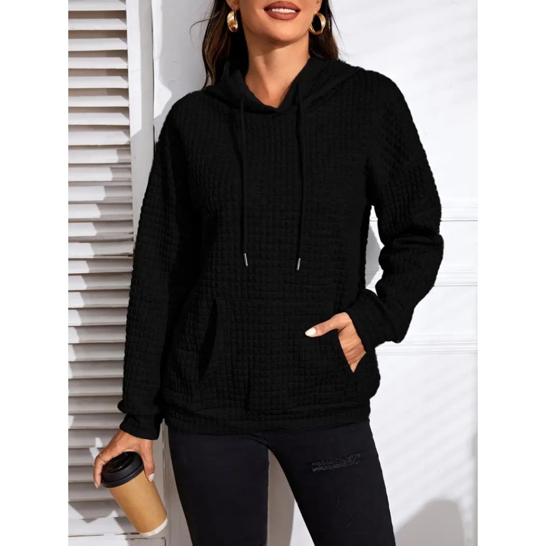 Kadın Uzun Kollu Kapşonlu Bağcıklı Cepli Capitone Sweatshirt 136198 Kadın Uzun Kollu Kapşonlu Bağcıklı Cepli Capitone Sweatshirt 136198