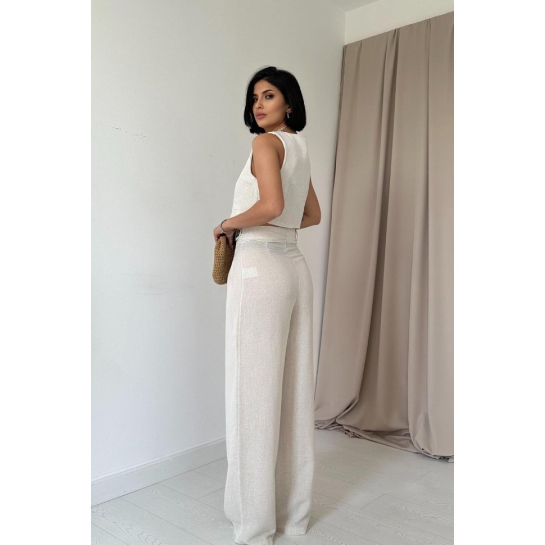Bej Önü Düğmeli Yelek Ve Pantolon Takım 151933 Bej Önü Düğmeli Yelek Ve Pantolon Takım 151933