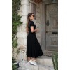 Kadın Kısa Kollu V Yaka Maxi Boy Elbise 124 Cm - 54824 Kadın Kısa Kollu V Yaka Maxi Boy Elbise 124 Cm - 54824
