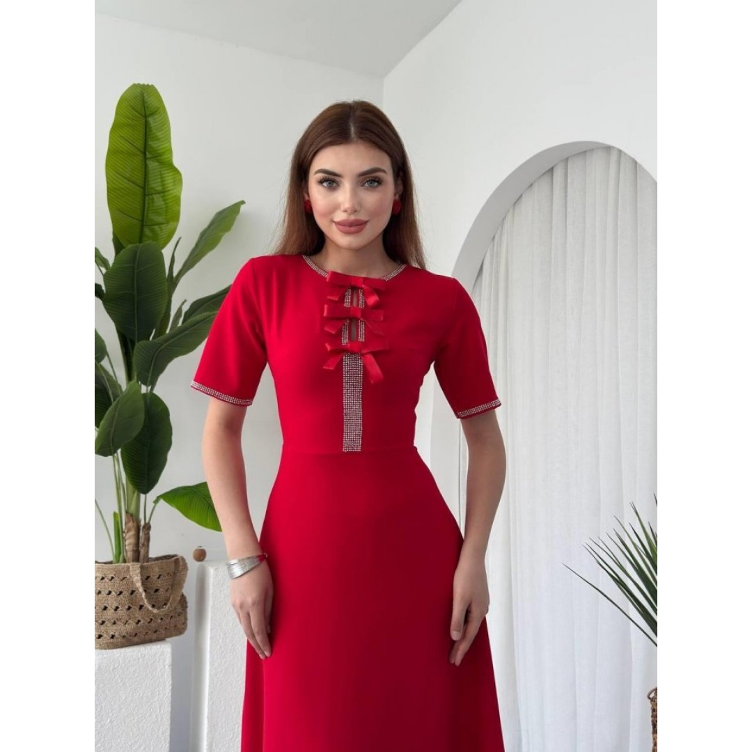 Wera Taşlı Fiyonk Detaylı Elbise