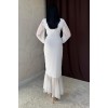 Beyaz Önü Büzgülü Şifon Elbise - 152312 Beyaz Önü Büzgülü Şifon Elbise - 152312
