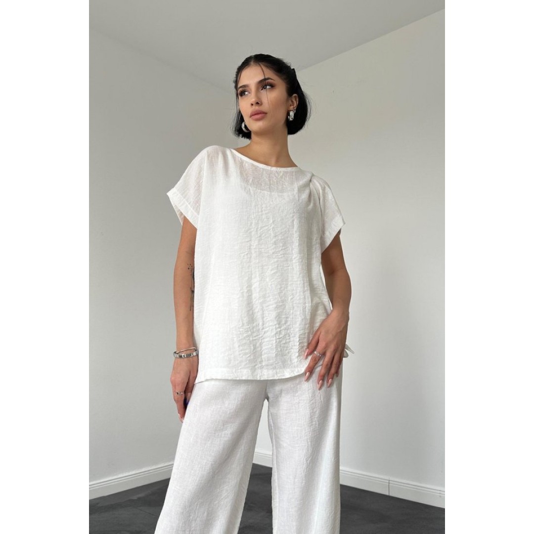 Beyaz T-Shirt Ve Pantolon Takım 150826 Beyaz T-Shirt Ve Pantolon Takım 150826