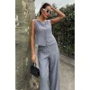 Sıfır Kollu Bluz Batik Desenli Pantolon İkili Takım 10181-08 159235