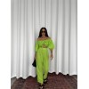 KETEN CROP BLUZ BÜZGÜ YAKA + PANTOLON TAKIM - Yeşil 152486 KETEN CROP BLUZ BÜZGÜ YAKA + PANTOLON TAKIM - Yeşil 152486