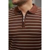 Erkek Fermuar Yakalı çizgili Kısa Kollu T-shirt 160698 Erkek Fermuar Yakalı çizgili Kısa Kollu T-shirt 160698