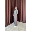 Gri Yanlardan Şeritli Garnili Pantolon 154024 Gri Yanlardan Şeritli Garnili Pantolon 154024