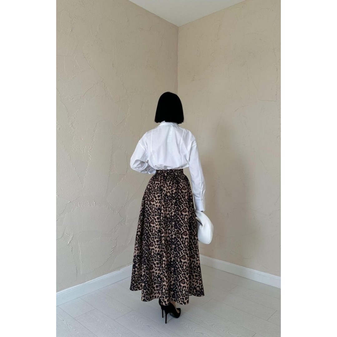 Leopar Leopar Büzgülü Uzun Etek 162870 Leopar Leopar Büzgülü Uzun Etek 162870