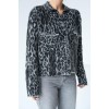 Leopar Desen Jakarlı Hırka - Siyah-Açık Gri - 149763