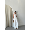 JAKAR KETEN KOLSUZ BLUZ-PANTOLON TK - Beyaz 154164 JAKAR KETEN KOLSUZ BLUZ-PANTOLON TK - Beyaz 154164