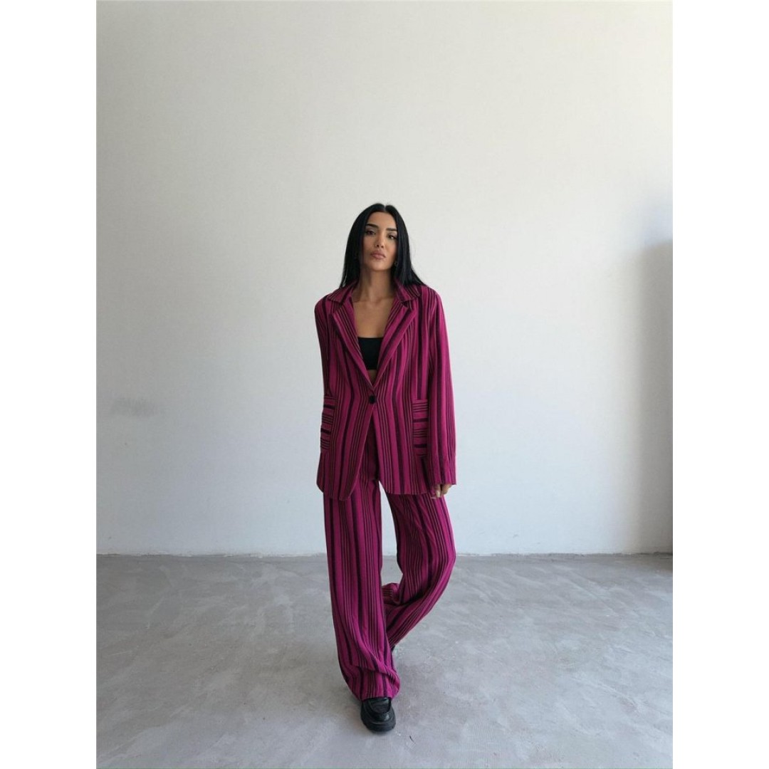 OTTOMAN ÇİZGİLİ CEKET-PANTOLON TK - Fuşya 150101 OTTOMAN ÇİZGİLİ CEKET-PANTOLON TK - Fuşya 150101