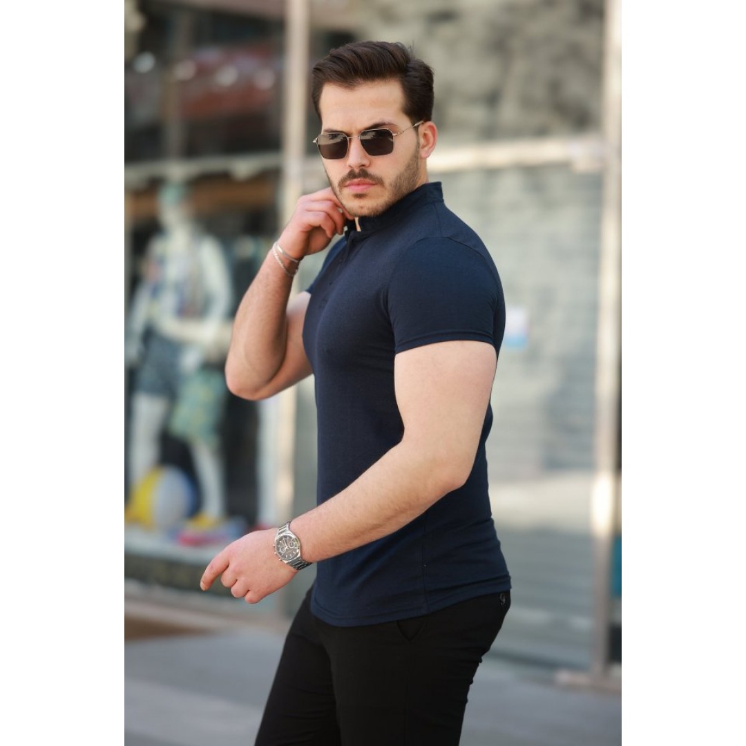 Erkek Hakim Yaka Dokuma Pamuklu Kumaş Kısa Kollu T-shirt 160090 Erkek Hakim Yaka Dokuma Pamuklu Kumaş Kısa Kollu T-shirt 160090