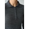 Polo Yaka 6 Düğmeli Kazak - Antrasit 149953
