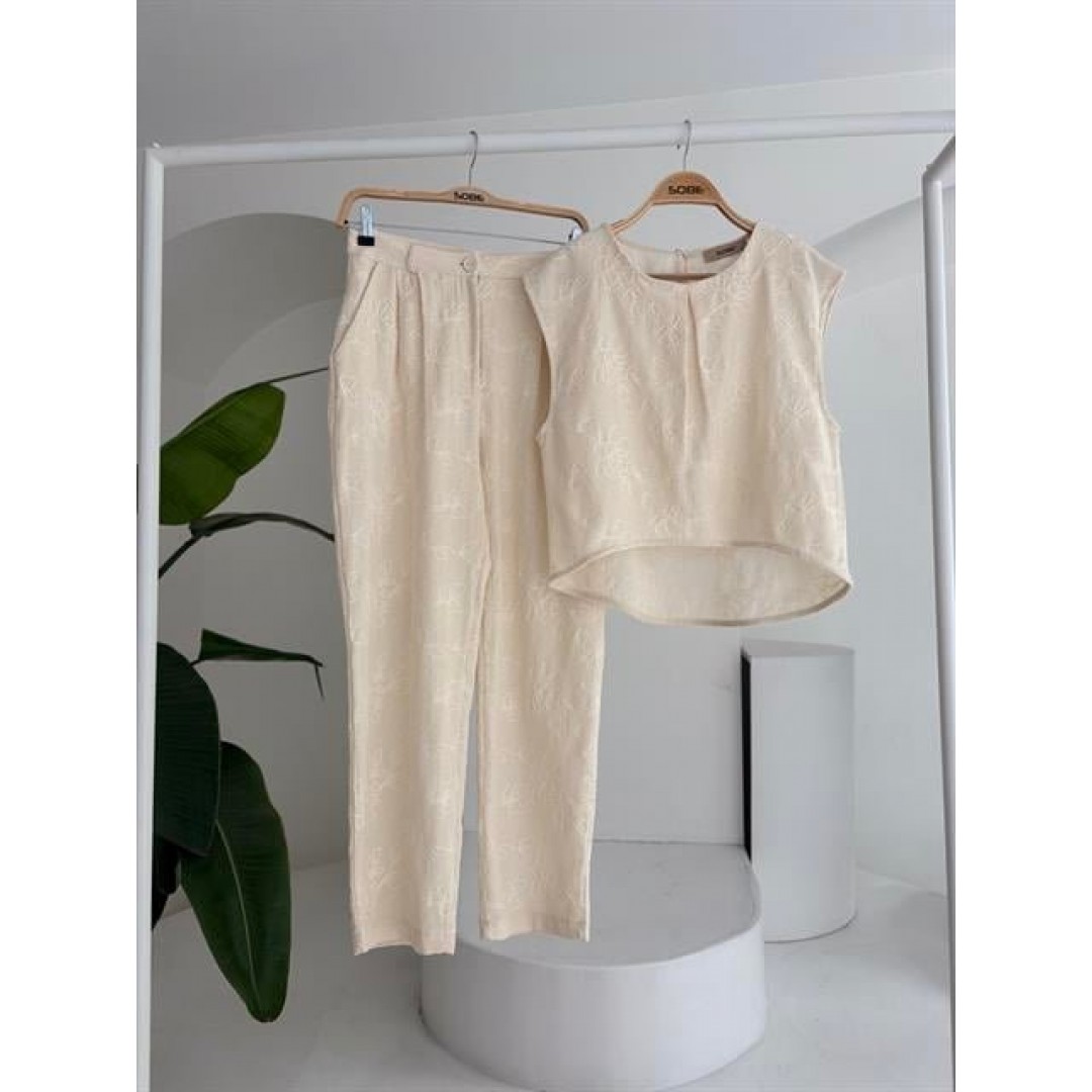 Shalina Süzüne Nakışlı Crop Takım 9796-08 159439