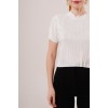 Fitilli Kısa Kollu Parlak Beyaz Bluz 149585 Fitilli Kısa Kollu Parlak Beyaz Bluz 149585