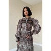 Leopar Pilise Detaylı Lastikli Elbise - 153049 Leopar Pilise Detaylı Lastikli Elbise - 153049