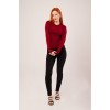 Uzun Kollu Basic Bordo Bluz 147405