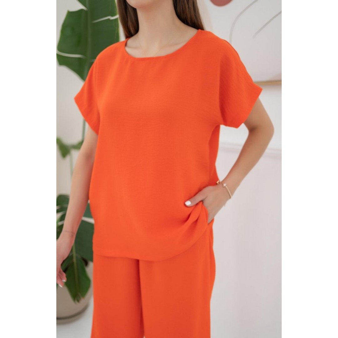 Oranj T-Shirt Ve Pantolon Takım 150825 Oranj T-Shirt Ve Pantolon Takım 150825