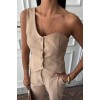 Tek Omuz Büstiyer Plazzo Pantolon Viscon Takım 10159 - 159273 Tek Omuz Büstiyer Plazzo Pantolon Viscon Takım 10159 - 159273