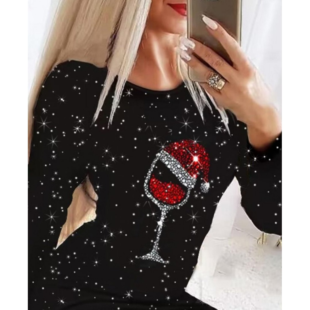 Kadın Uzun Kollu Taş Kadeh Baskı Mikro Mini Boy Elbise - 136361 Kadın Uzun Kollu Taş Kadeh Baskı Mikro Mini Boy Elbise - 136361