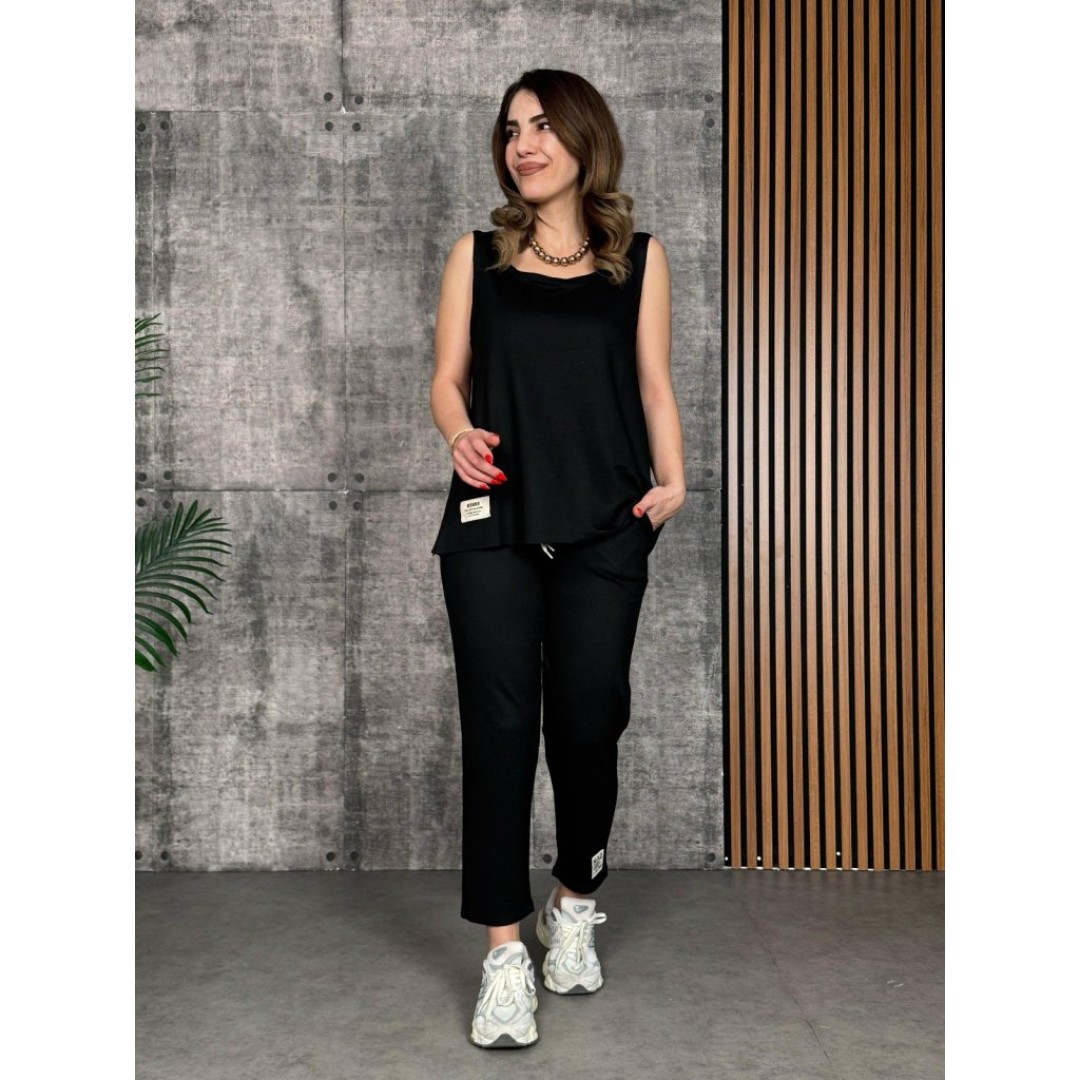 Kadın Askılı Yuvarlak Yaka Viskon Iki Iplik Bluz Ve Eşofman Altı Ikili Takım 162035 Kadın Askılı Yuvarlak Yaka Viskon Iki Iplik Bluz Ve Eşofman Altı Ikili Takım 162035