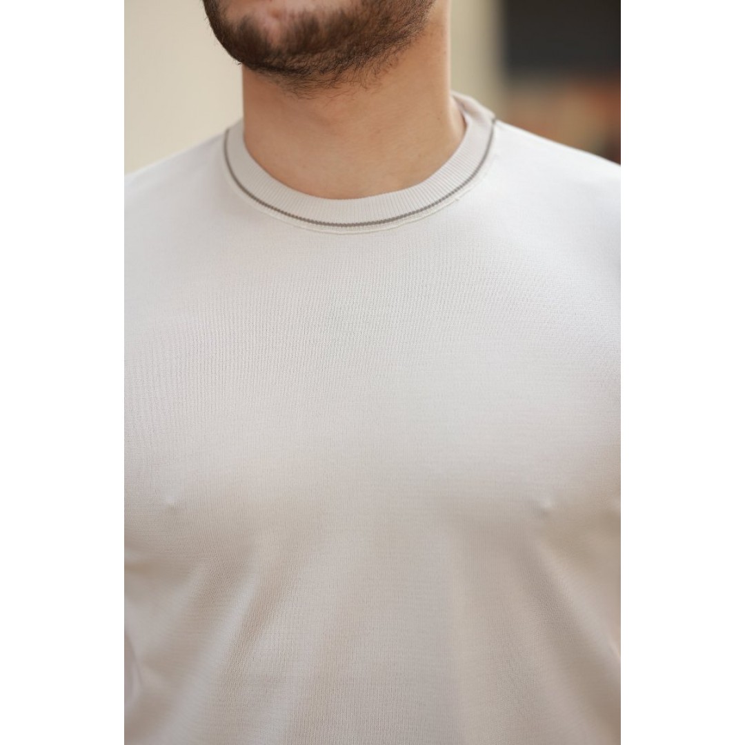 Erkek Bisiklet Yaka Ribanalı Kısa Kollu Tshirt - 159179 Erkek Bisiklet Yaka Ribanalı Kısa Kollu Tshirt - 159179