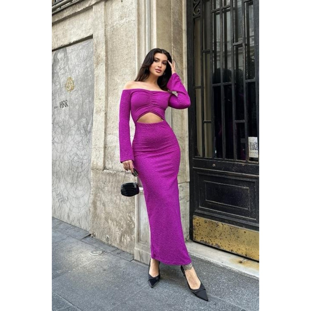 Lita Cut Out Büzgülü Elbise 2715-8 - 155523 Lita Cut Out Büzgülü Elbise 2715-8 - 155523