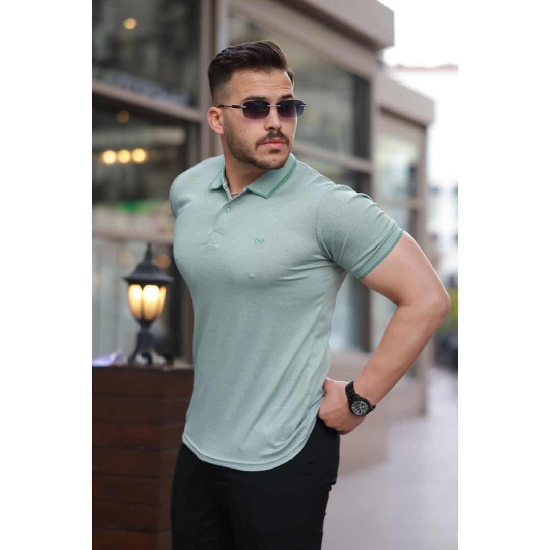 Erkek Yakalı Kagi Kumaş Kısa Kollu T-shirt 160899 Erkek Yakalı Kagi Kumaş Kısa Kollu T-shirt 160899